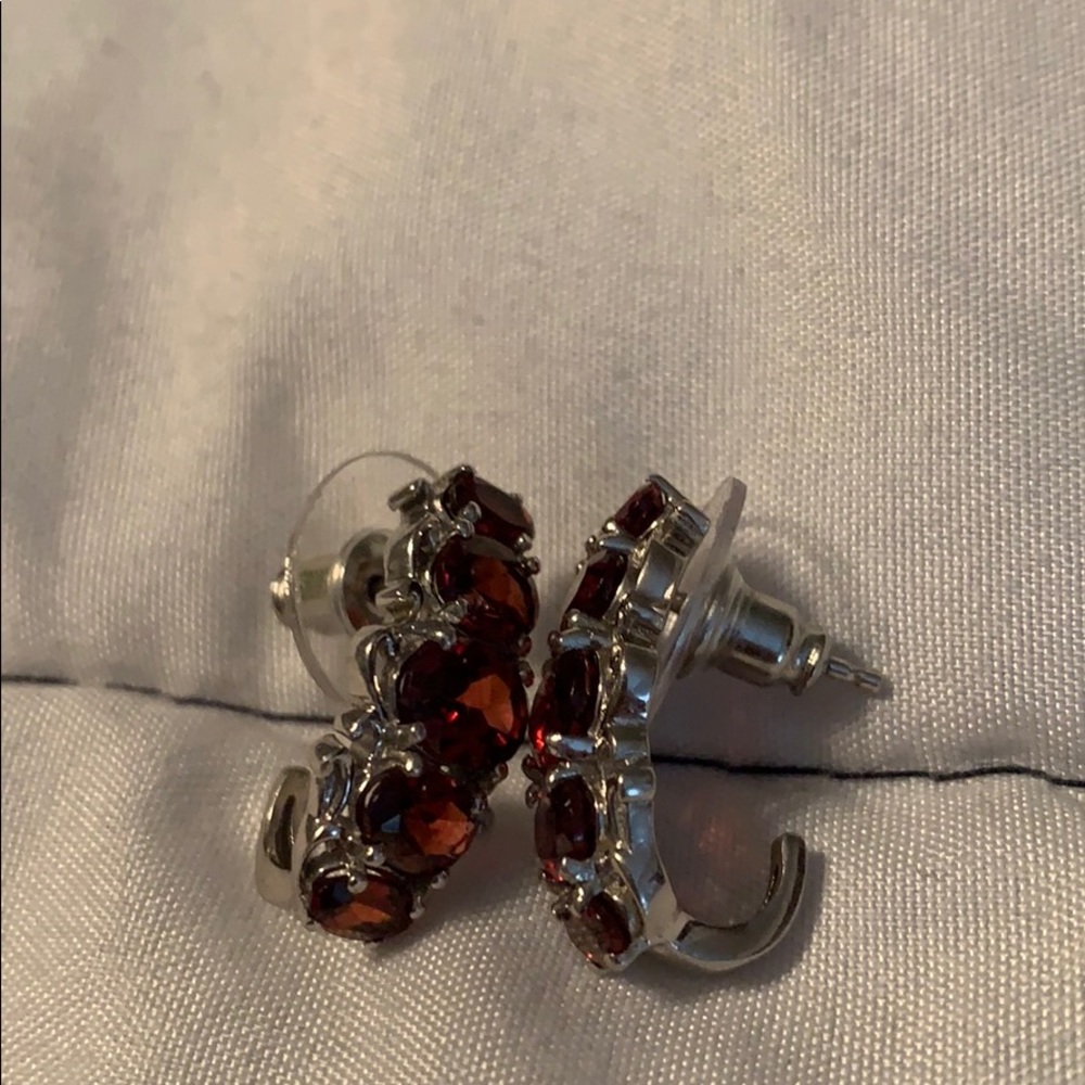 Garnet and silver earrings